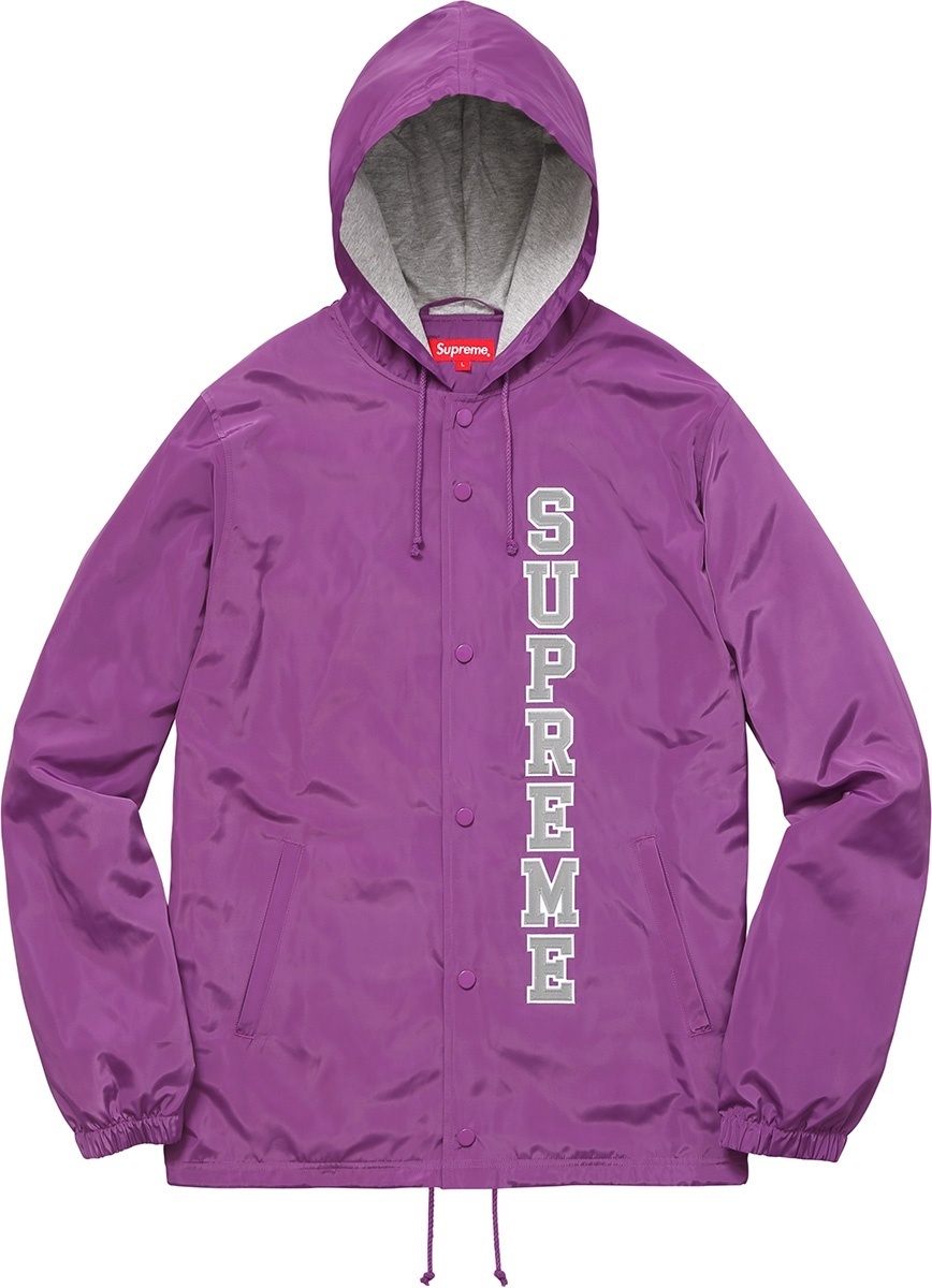 Vertical Logo Hooded Coaches Jacket view 7